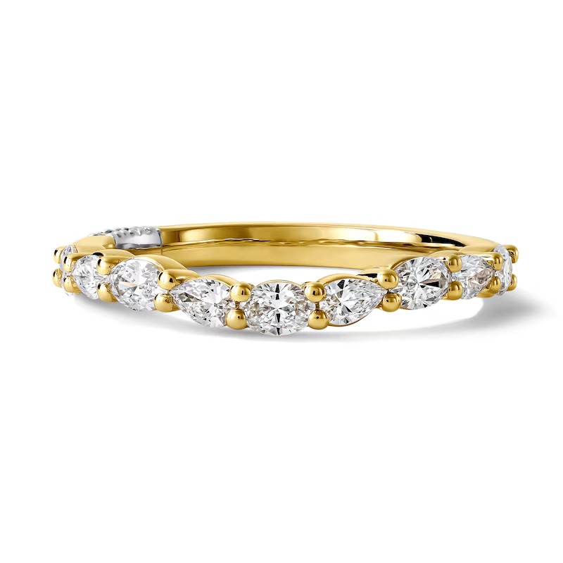 jared, Pnina Tornai Oval-Cut &amp;amp; Pear-Shaped Lab-Grown Diamond Contour Anniversary Ring 1/2 Ct Tw 14k Yellow Gold