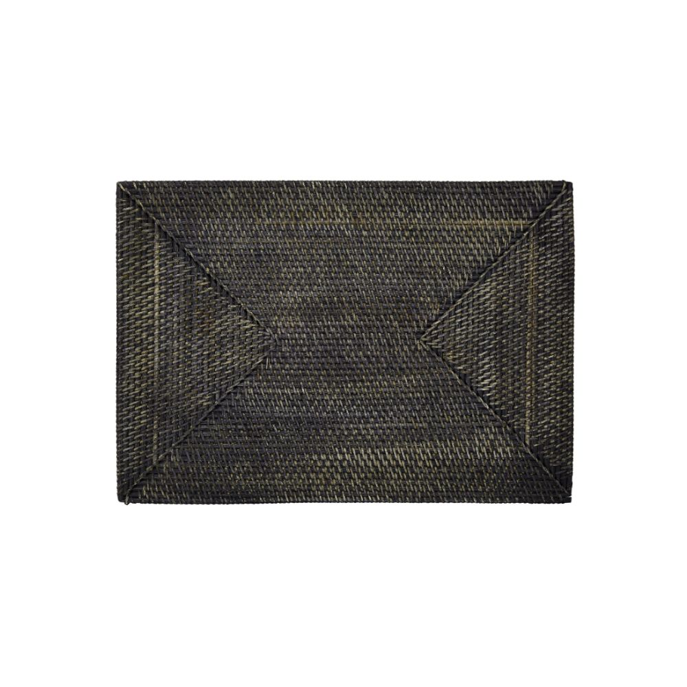 Black woven rectangular place mat