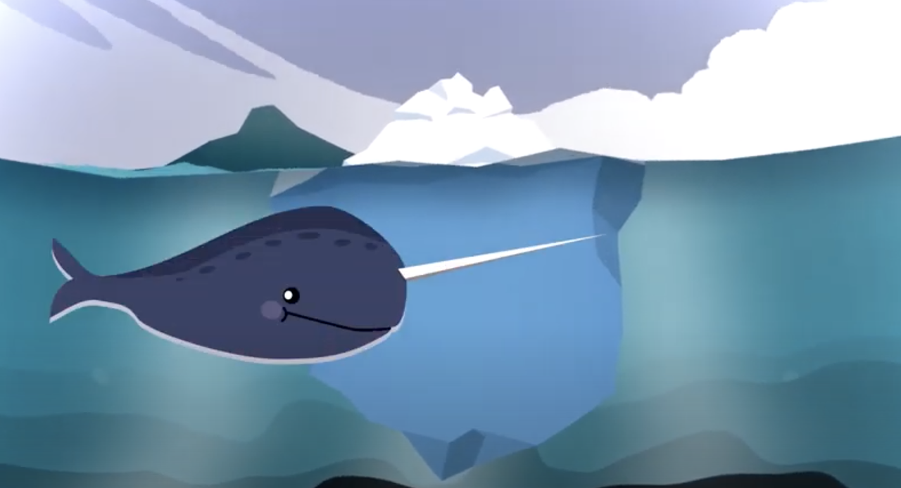 A cartoon narwhal.