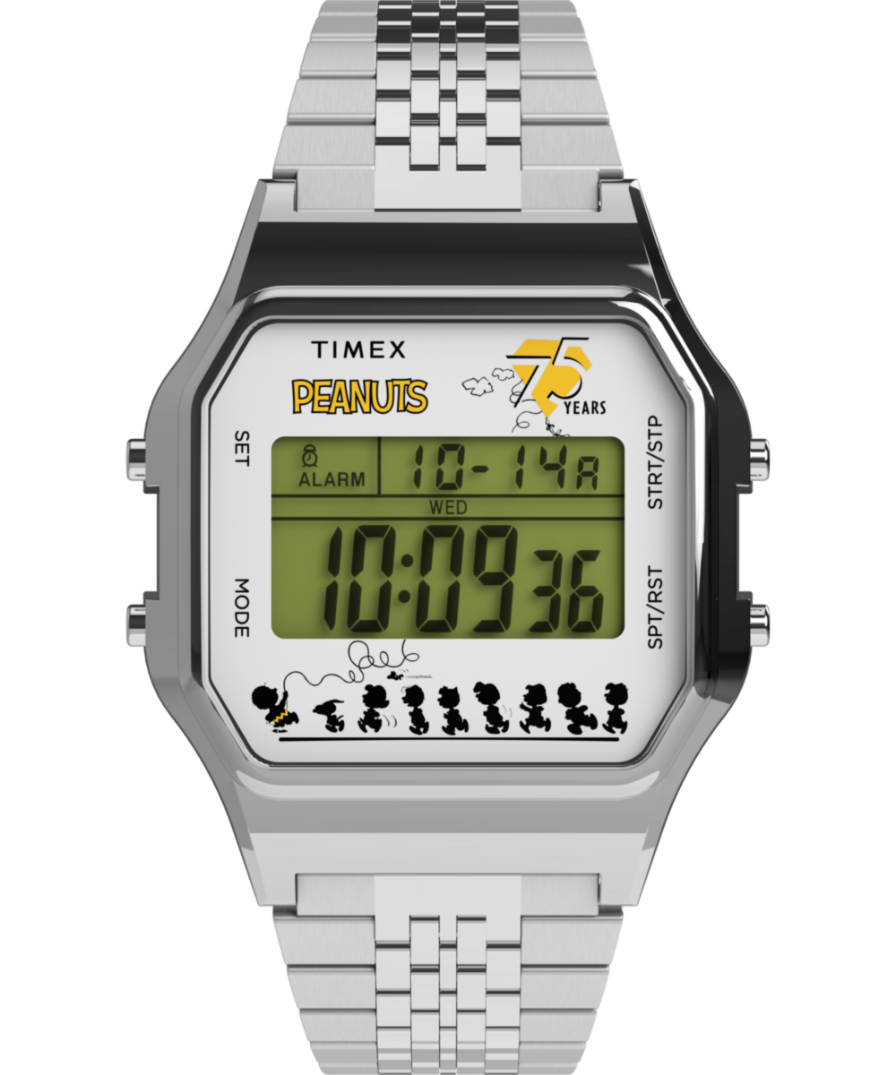 Timex X Peanuts® T80 75th Anniversary Edition 34mm Stainless Steel Bracelet Watch