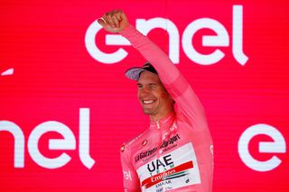Jan Polanc in pink after stage 12 at the Giro
