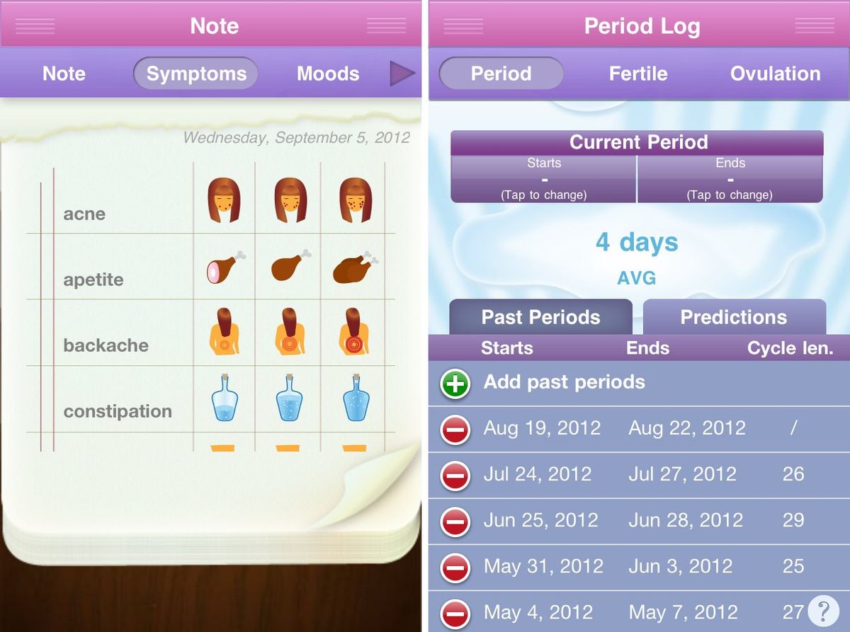 Period Tracker vs. iPeriod vs. Period Diary: Period tracking apps for ...