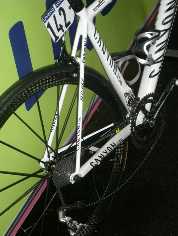 The bike of Jan Bakelandts (Omega Pharma-Lotto) after the rider crashed near the end of the stage.