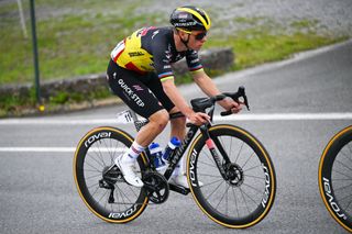 KANBO FRANCE APRIL 02 Remco Evenepoel of Belgium and Team Soudal QuickStep competes during the 63rd Itzulia Basque Country 2024 Stage 2 a 160km stage from Irun to Kanbo UCIWWT on April 02 2024 in Kanbo France Photo by Tim de WaeleGetty Images