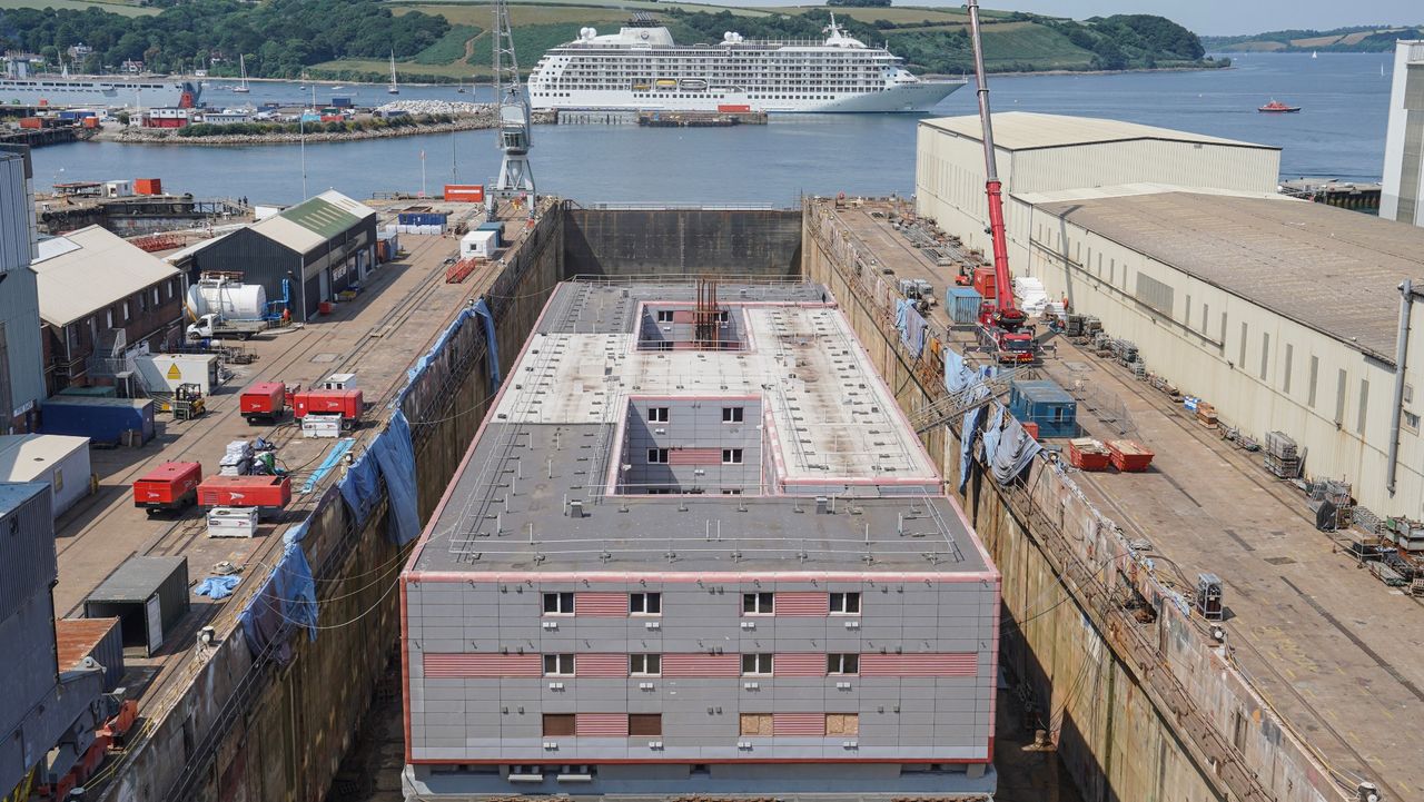  dry-docked Bibby Stockholm accommodation barge