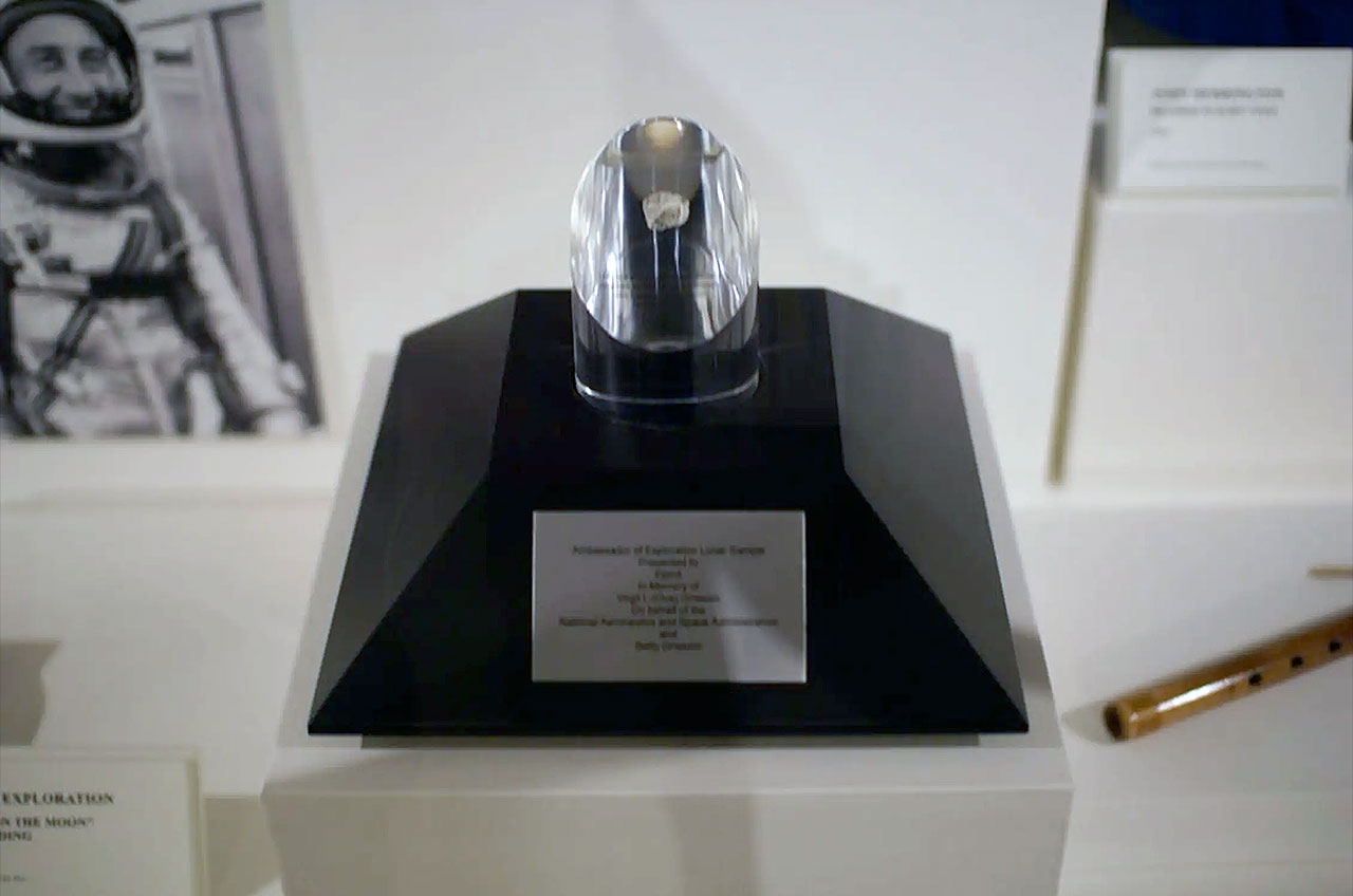Astronaut Gus Grissom's NASA Ambassador of Exploration Award as it previously appeared on display in The American Adventure at Walt Disney World Resort's Epcot.