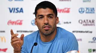 Luis Suarez speaks to the media in Qatar ahead of Uruguay's World Cup match against Ghana.