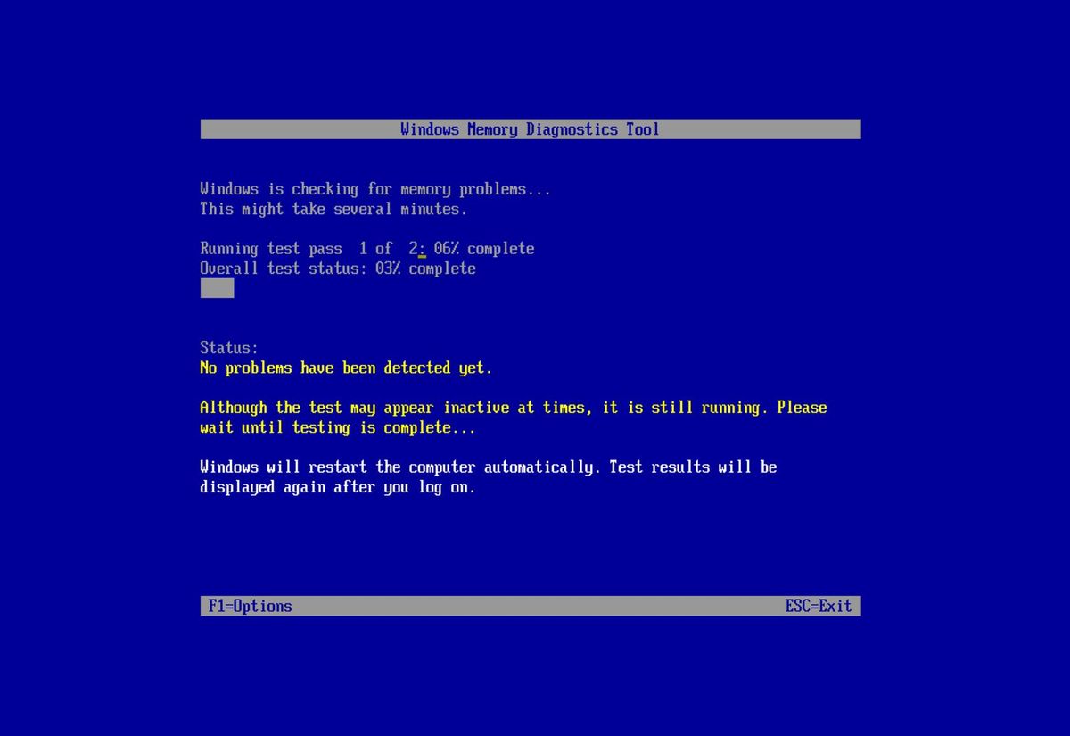 Windows Memory Diagnostic tool