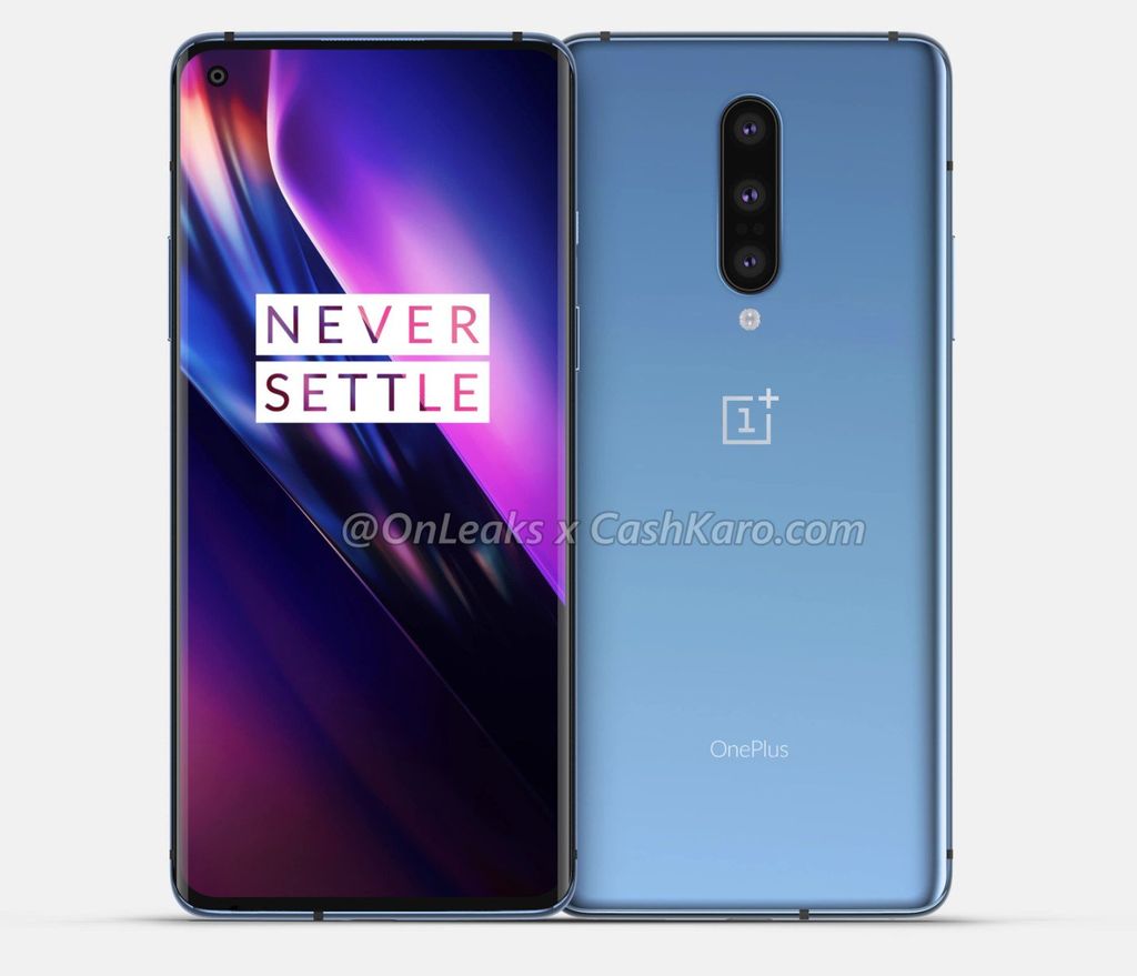 First OnePlus 8 render shows off hole punch display, hints at wireless