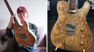 Shania Twain with her bespoke guitar