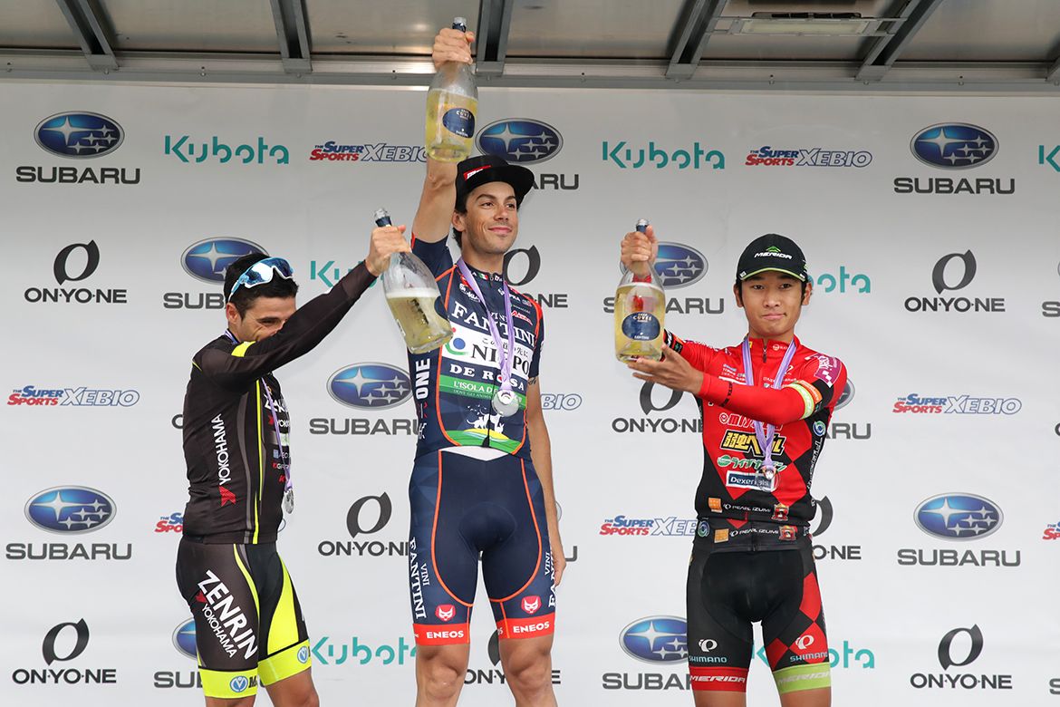 Celebrations on the podium