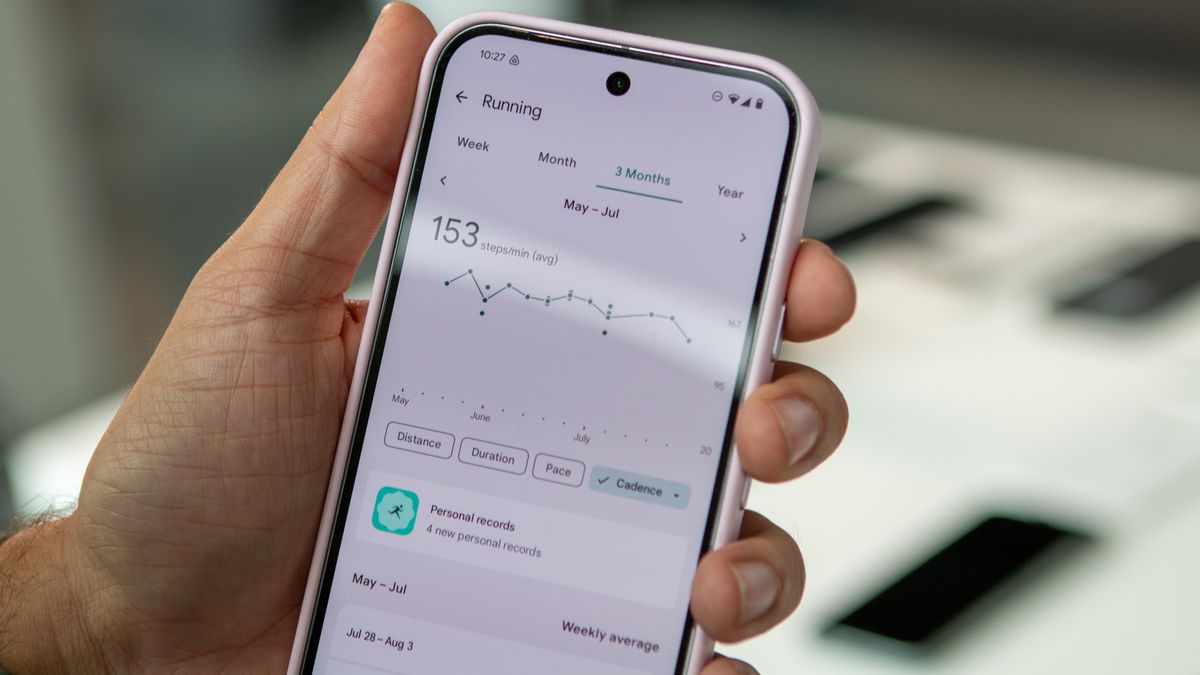 Cadence tracking in the Fitbit app