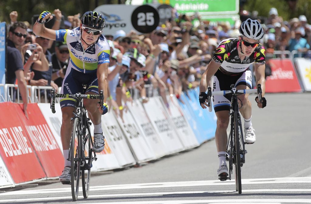 In a reversal of 2012, Simon Gerrans won the Willunga Hill stage but lost the overall to Tom-Jelte Slagter