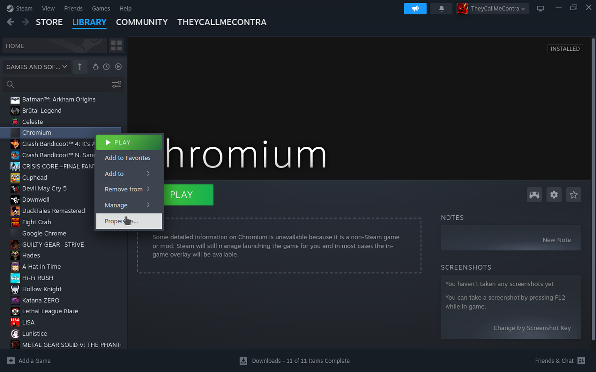 Desktop Mode screenshot(s) for setting up DOS_deck for usage in Steam Deck's Gaming Mode.