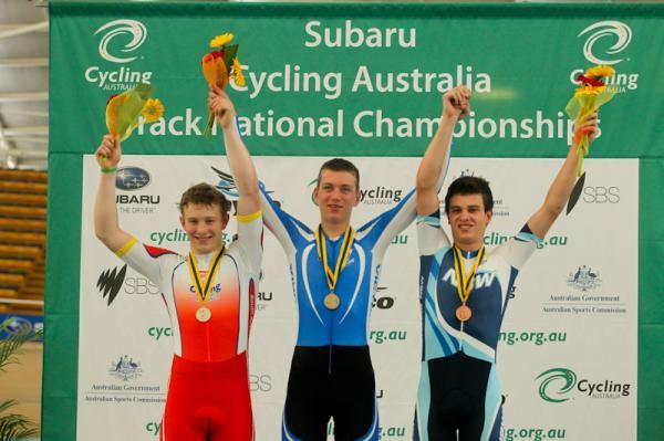 The U19 1000m Time trial podium.