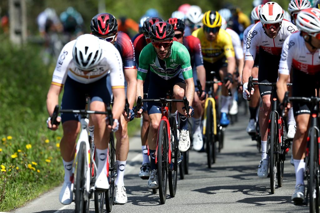 AMURRIO SPAIN APRIL 06 Adam Yates of United Kingdom and Team INEOS Grenadiers Green Points Jersey competes during the 61st Itzulia Basque Country 2022 Stage 3 a 1817km stage from Llodio to Amurrio itzulia WorldTour on April 06 2022 in Amurrio Spain Photo by Gonzalo Arroyo MorenoGetty Images