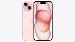 An iPhone 15 in pink