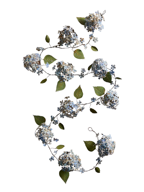 Blue Hydrangea Iron Garland