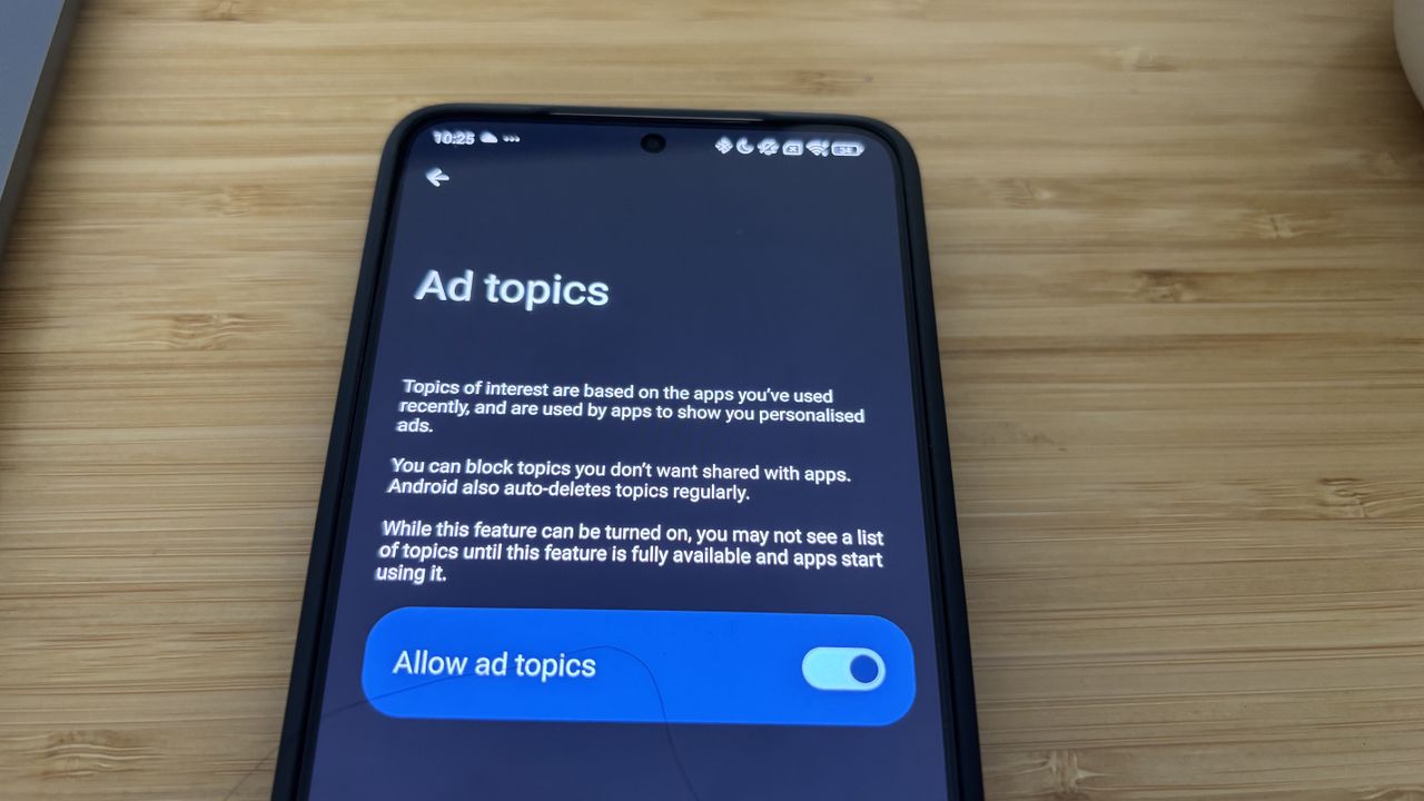 Ads and ad settings on the Poco F6 Pro