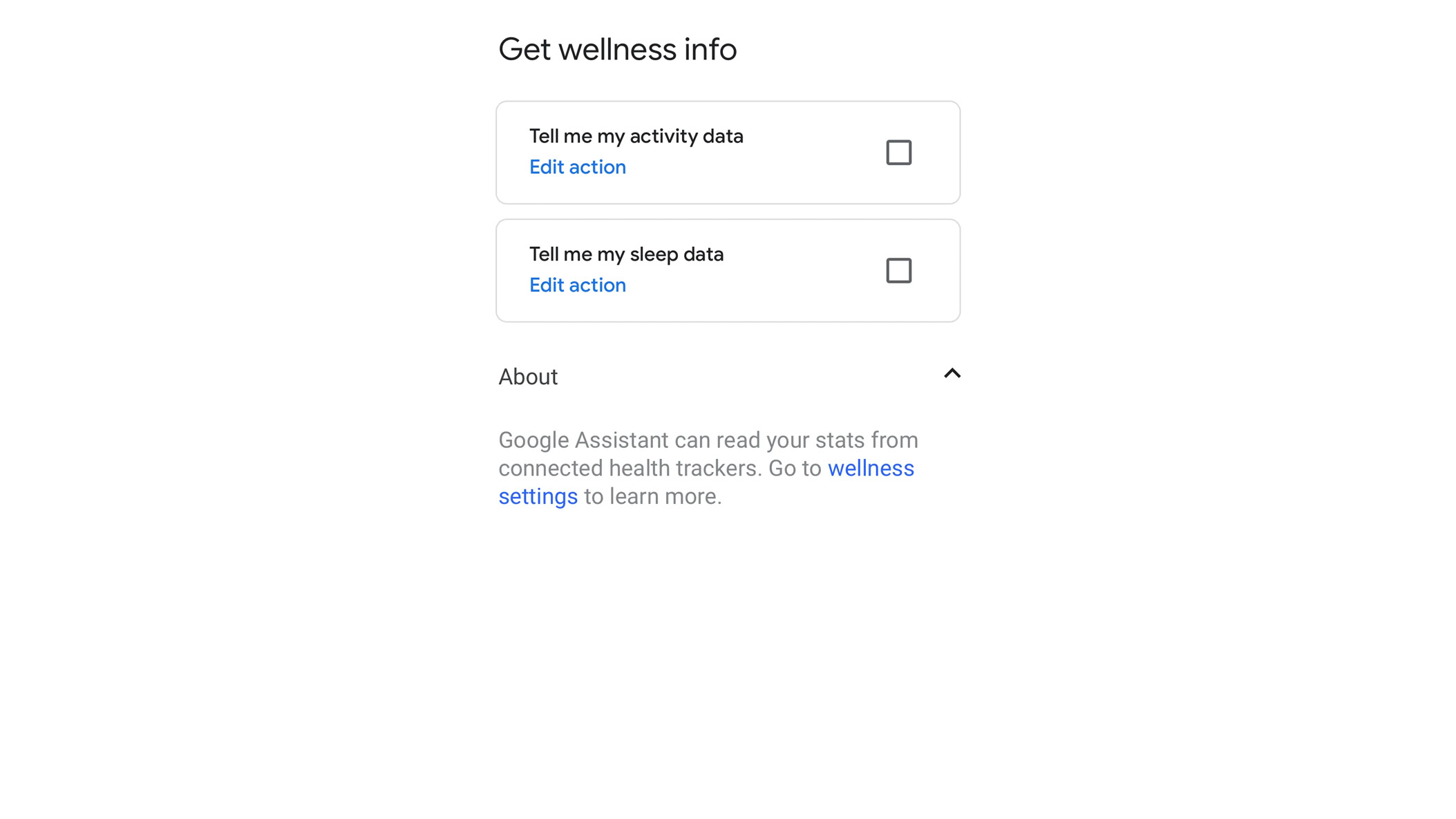 Google Home wellness info