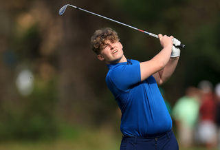 Paddy Harrington plays a wedge shot