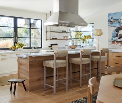 A kitchen with adjacent dining room