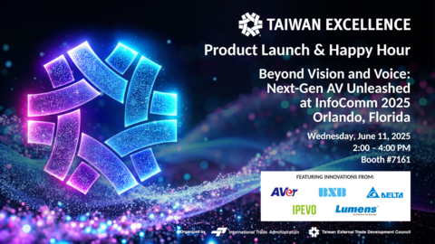 The lineup for the Taiwan Excellence Pavilion at InfoComm 2025.