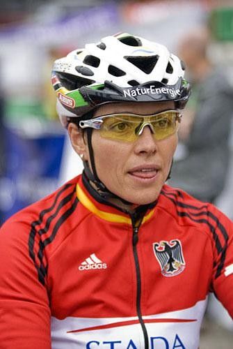 Sabine Spitz (Germany) waits for the start