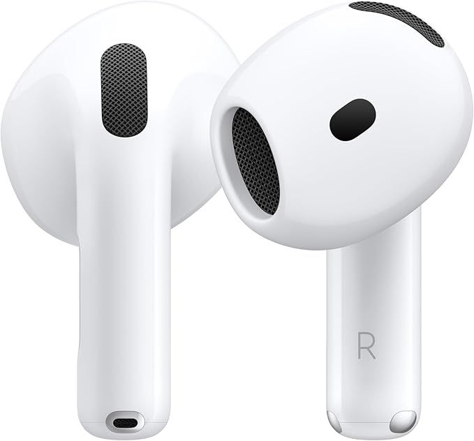 Apple, Apple Airpods 4 Wireless Earbuds, Bluetooth Headphones, Personalized Spatial Audio, Sweat and Water Resistant, Usb-C Charging Case, H2 Chip, Up to 30 Hours of Battery Life, Effortless Setup for Iphone