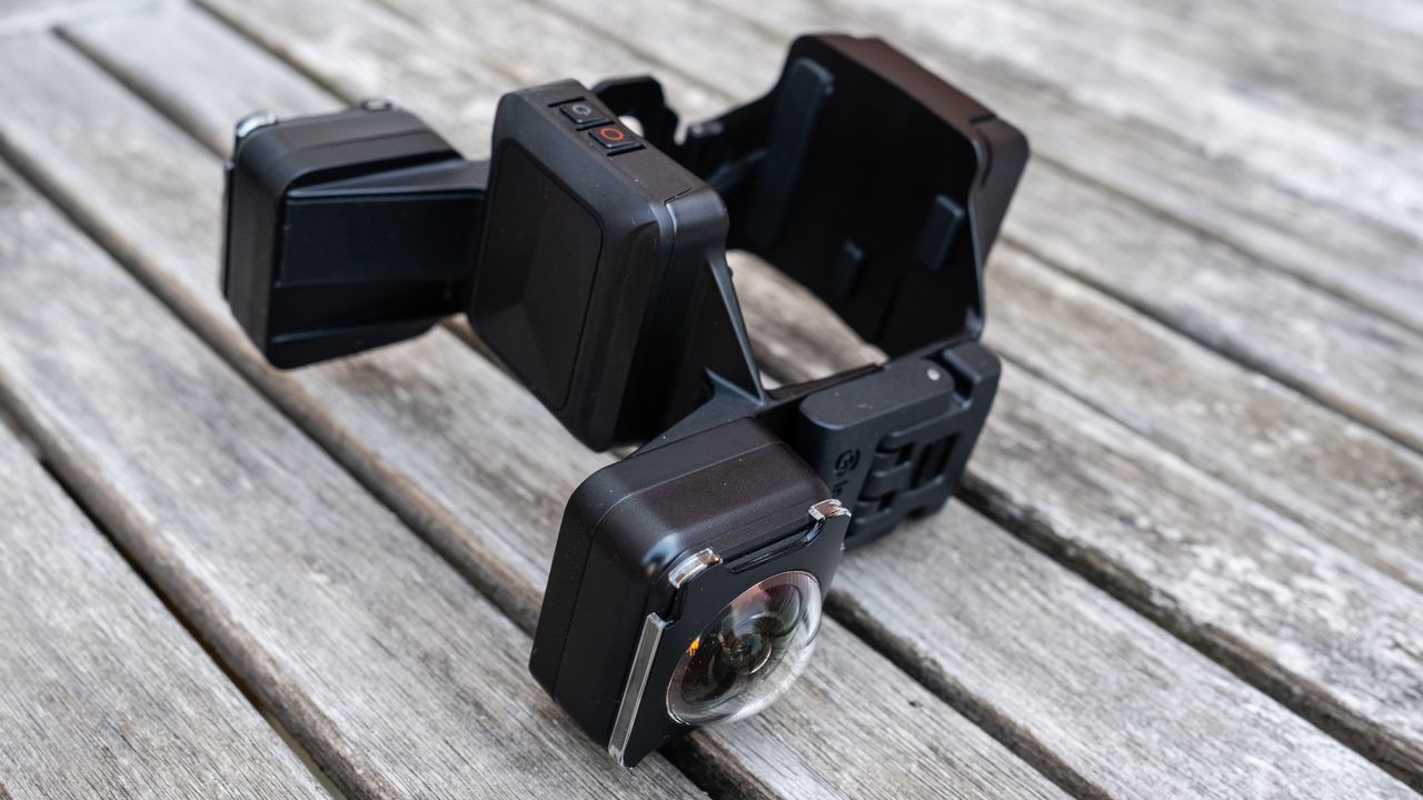 The Insta360 Sphere accessory on a wooden table
