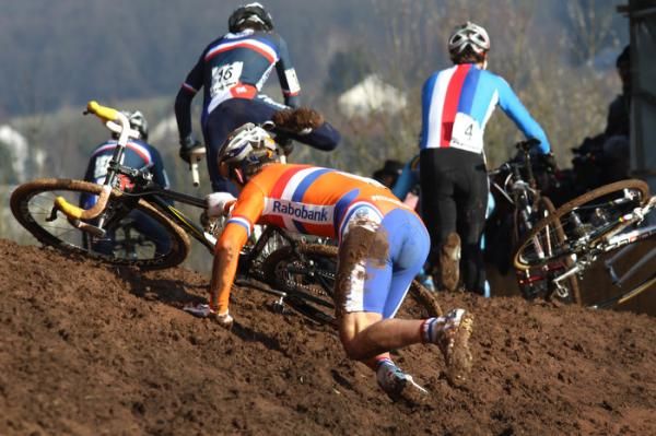 A rider from the Netherlands fights to get to the top