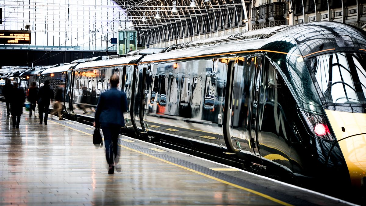 Train on platform