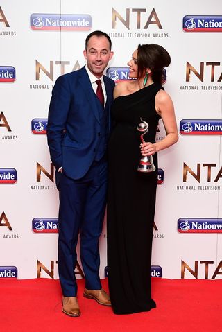 Suranne Jones and husband Laurence Akers in the press room at the National Television Awards (Ian West)