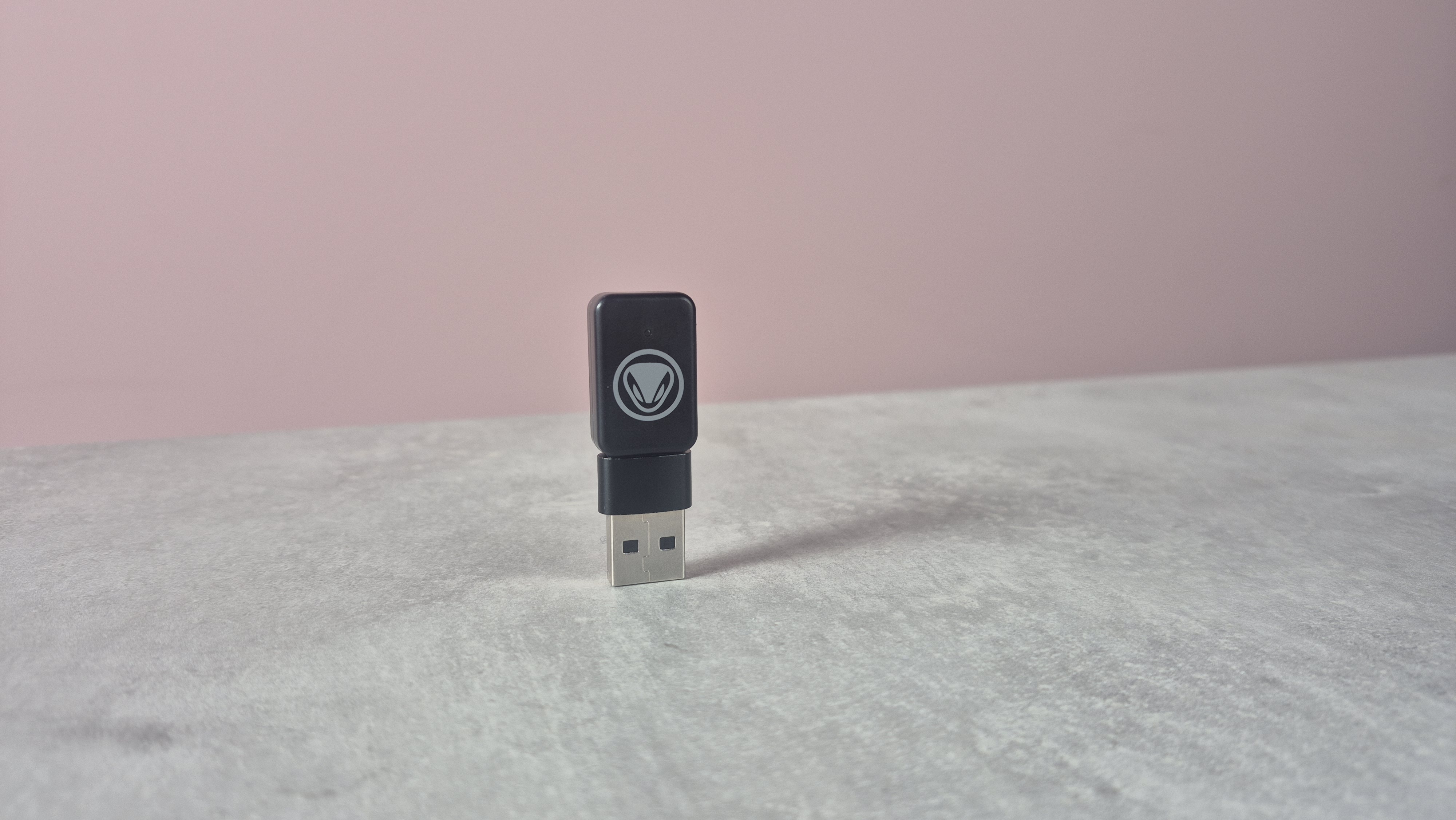 Dongle plugged into USB-A adapter for Snakebyte Gamepad RGB S2