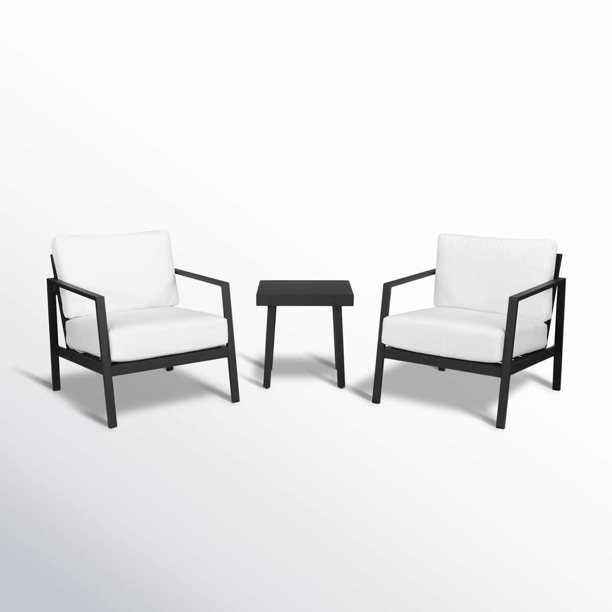 Allmodern Armando 2-Person 3-Piece Aluminum Patio Conversation Set With Sunbrella Cushions &amp;amp; Reviews | Wayfair
