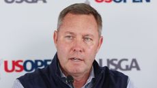 Mike Whan talks to the press before the US Open 