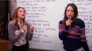 Rashida Jones and Aubrey Plaza as Ann and April, singing