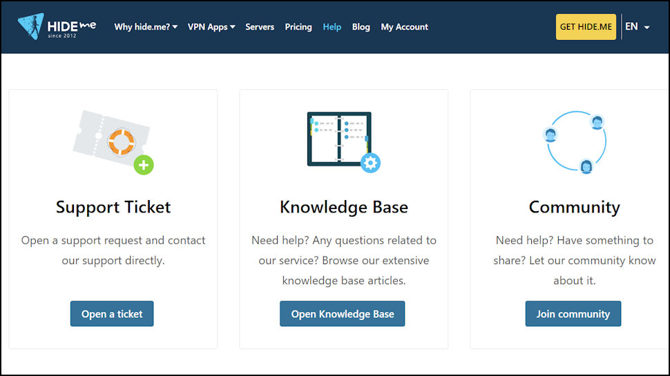 Hideme.Free support options