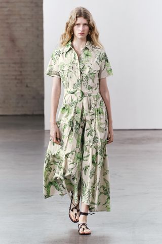 Zara Printed Shirt Dress