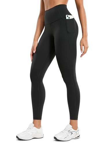 Crz Yoga Women's Butterluxe 25'' Gym Leggings With Pockets - High Waisted Workout Leggings Buttery Soft Yoga Pants Black 12
