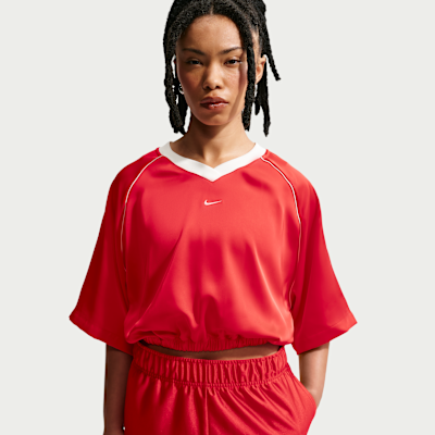 Nike Sportswear Women's Oversized Satin Top - Light Crimson/sail - Size Xs