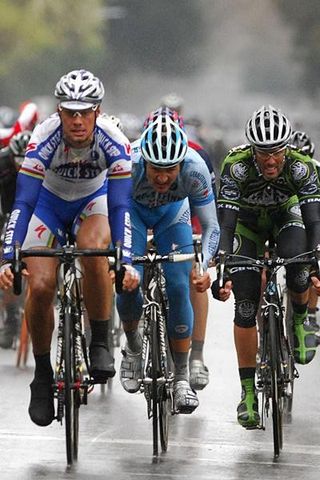 Haussler (c) was in-between two greats to take second on stage 2.