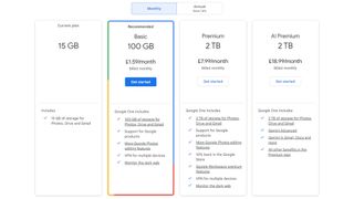 Google One pricing