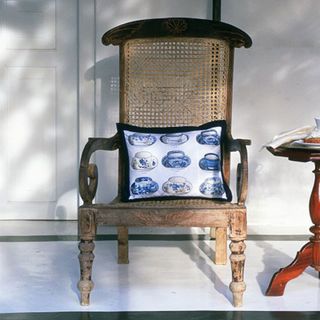 cane chair with cushion