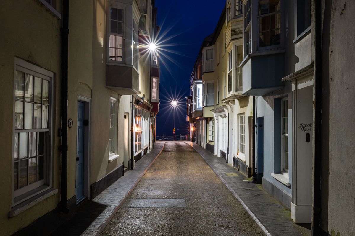 Photo of of an old coastal street taken with a Canon RF 15-35mm f/2.8L IS USM and Canon EOS R1