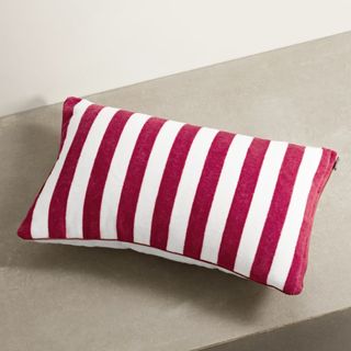 red and white striped long pillow