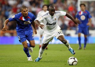 Lassana Diarra on the ball for Real Madrid against Getafe in 2009.