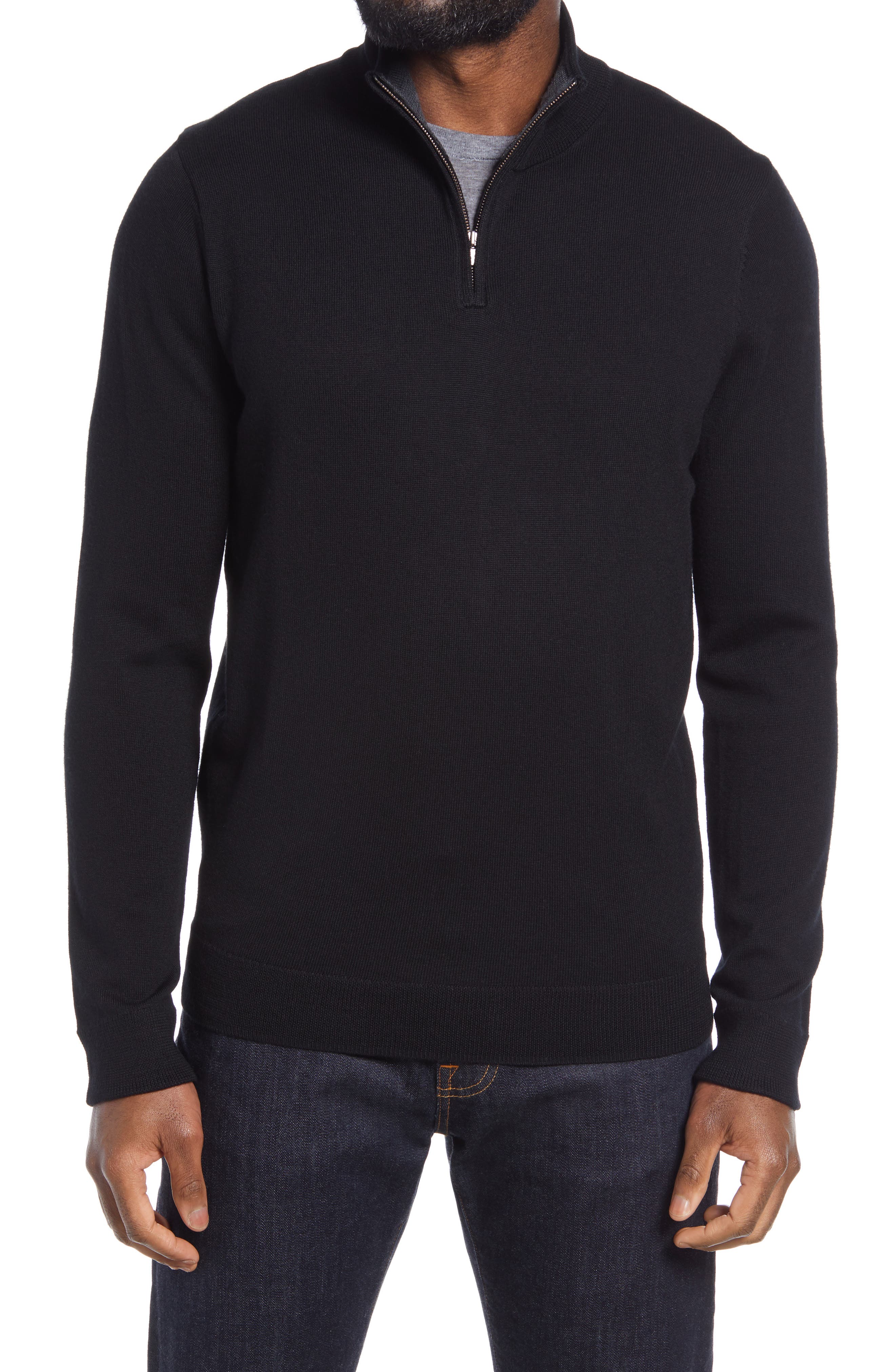 Washable Merino Quarter Zip Sweater