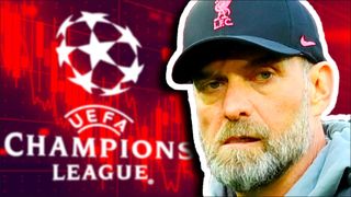 Thumbnail for YouTube video on Liverpool, showing Liverpool manager Jurgen Klopp and the Champions League logo on a red background.