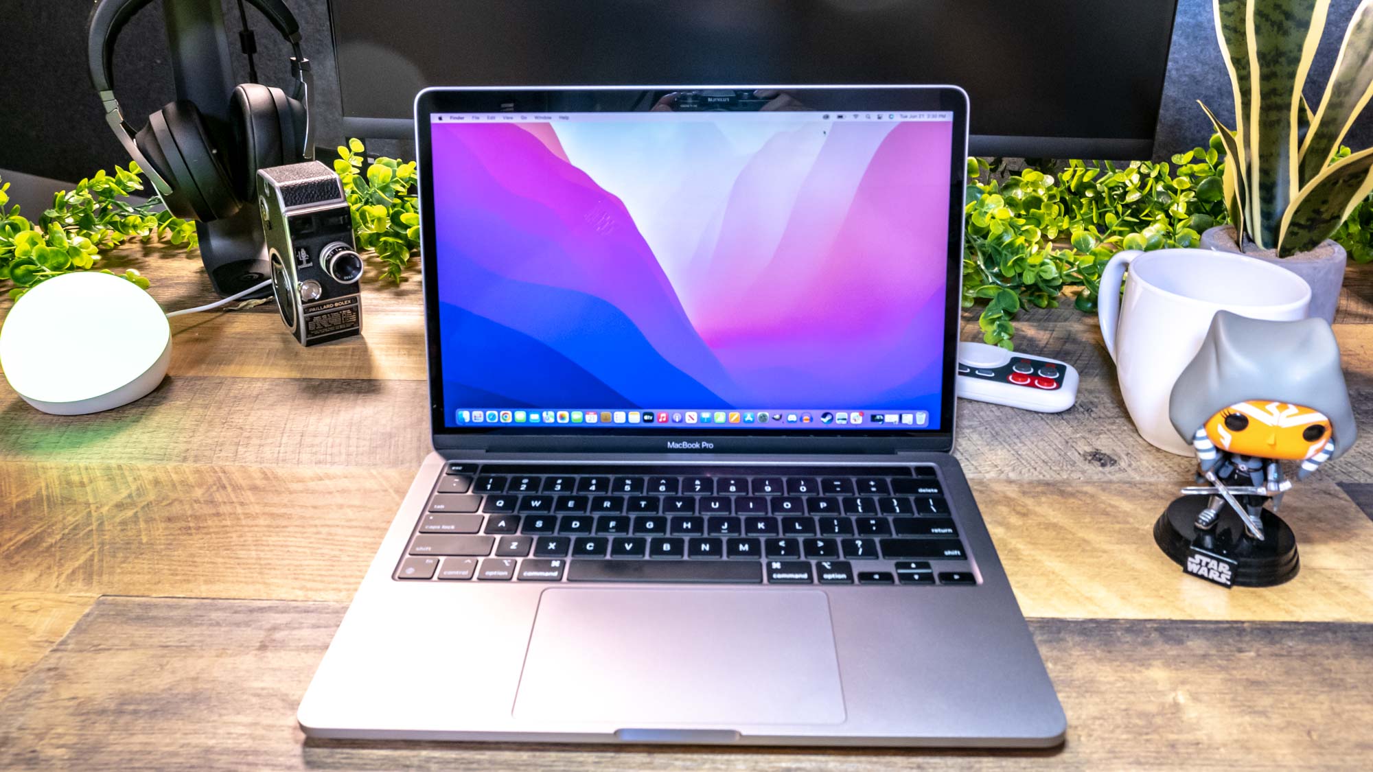 MacBook Pro 13-inch (M2, 2022) sitting on a desk —MacBook Pro 13-inch (M2, 2022) review